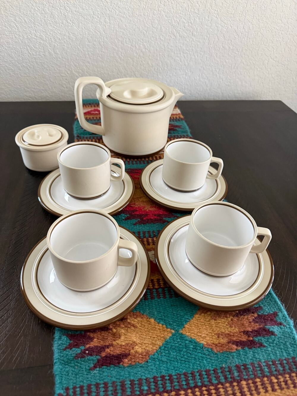 Vintage 1984-85 Arita Genesis Beige 5245 Japan 12-Piece Tea Set